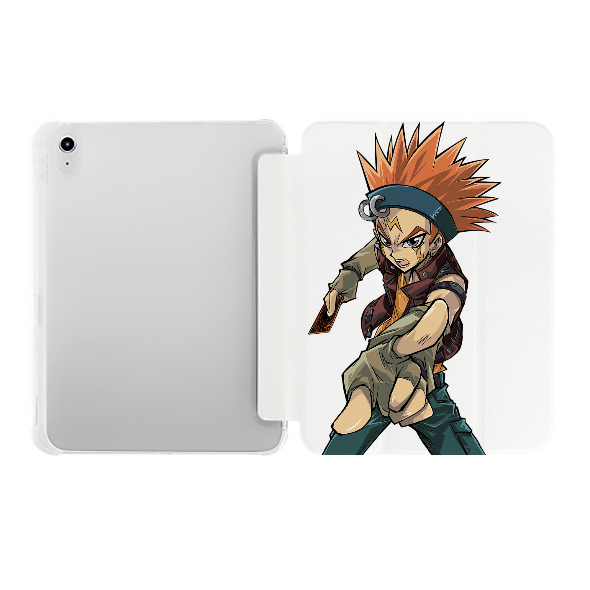 （画像用） 遊☆戯☆王 Yu-Gi-Oh! IPad ケース ペン収納付き 三つ折りスタンド PUレザー×シリコン 対応機種9.5/10.5/10.9インチ